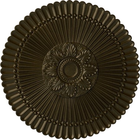 Ekena Millwork Nexus Ceiling Medallion (Fits Canopies up to 2 3/4"), Hand-Painted Green Gold, 30"OD x 1 1/4"P CM30NEGGS